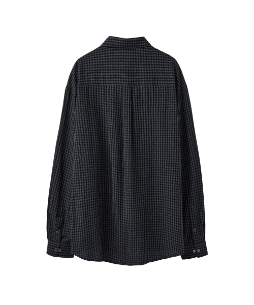 AREUBAN(アルバン)の「サンドチェックルーズドシャツ_サンドブラック(シャツ/ブラウス・メンズ・ブラック・2)」の2枚目の写真