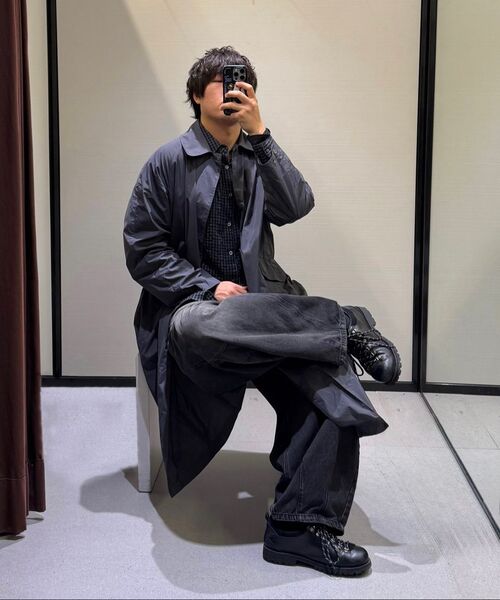 AREUBAN(アルバン)の「サンドチェックルーズドシャツ_サンドブラック(シャツ/ブラウス・メンズ・ブラック・2)」の4枚目の写真