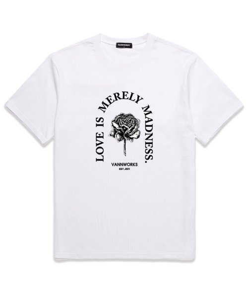 VANNWORKS(バンワークス)の「LOVE IS オーバーサイズ半袖Tシャツ (VS0097) ホワイト(Tシャツ/カットソー・レディース・その他・LARGE/MEDIUM/SMALL/X-LARGE/XX-LARGE)」の1枚目の写真