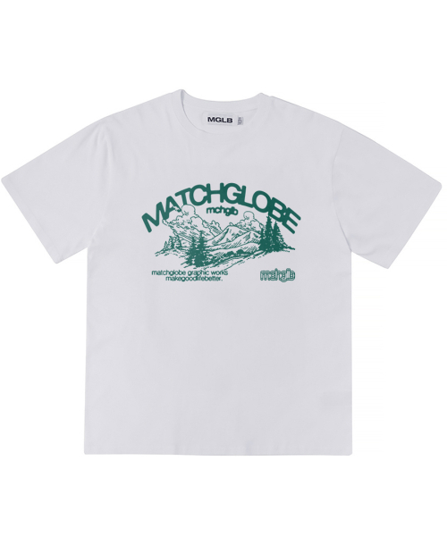MATCHGLOBE(マッチグローブ)の「グリーンマウンテンオーバーフィットティー(ホワイト)(Tシャツ/カットソー・レディース・その他・FREE)」の1枚目の写真
