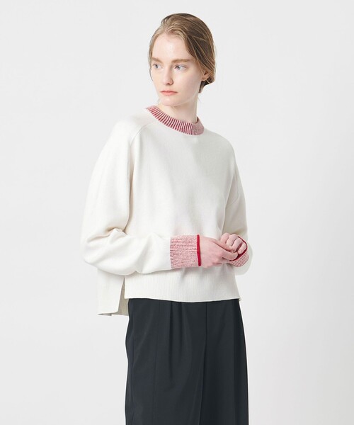 AEWEN MATOPH（イウエン マトフ）の「＜AEWEN MATOPH＞スムースバイカラーニット（ニット/セーター・レディース・オフホワイト/ピンク/ライトグレー/ダークグレー・FREE）」の2枚目の写真