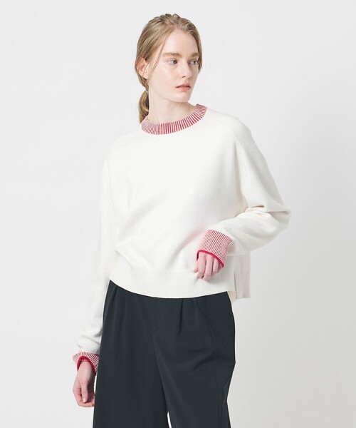 AEWEN MATOPH（イウエン マトフ）の「＜AEWEN MATOPH＞スムースバイカラーニット（ニット/セーター・レディース・オフホワイト/ピンク/ライトグレー/ダークグレー・FREE）」の5枚目の写真