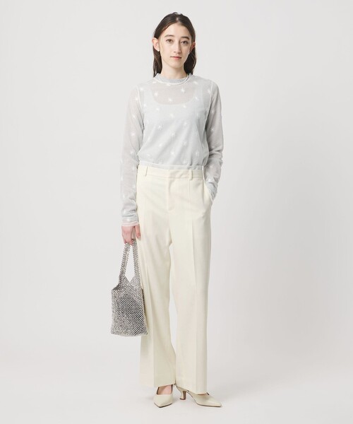 UNITED ARROWS（ユナイテッドアローズ）の「オーガンジー コンビ パンツ（スラックス・レディース・オフホワイト/ブラック・36/40/38）」の9枚目の写真