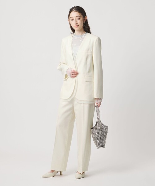 UNITED ARROWS（ユナイテッドアローズ）の「オーガンジー コンビ パンツ（スラックス・レディース・オフホワイト/ブラック・36/40/38）」の10枚目の写真