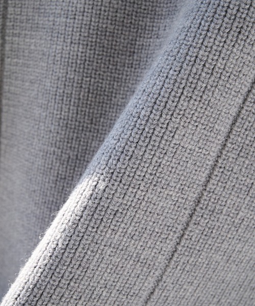 WRAPINKNOT（ラッピンノット）の「【WRAPINKNOT/ラッピンノット】編地切替ドライバーズニット（ニット/セーター・メンズ・ブラック/グレー・2/3）」の14枚目の写真