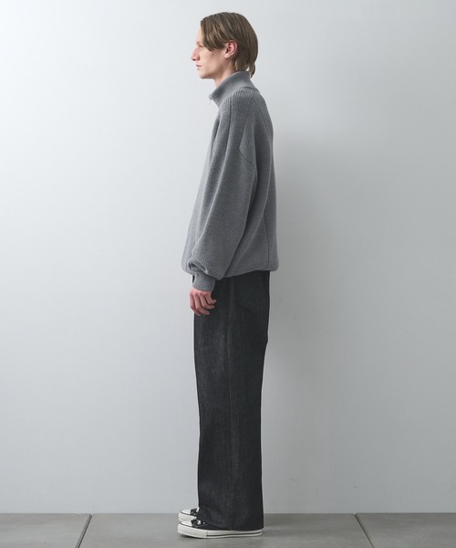 WRAPINKNOT（ラッピンノット）の「【WRAPINKNOT/ラッピンノット】編地切替ドライバーズニット（ニット/セーター・メンズ・ブラック/グレー・2/3）」の20枚目の写真