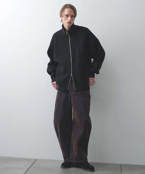 WRAPINKNOT（ラッピンノット）の「【WRAPINKNOT/ラッピンノット】編地切替ドライバーズニット（ニット/セーター・メンズ・ブラック/グレー・2/3）」の18枚目の写真