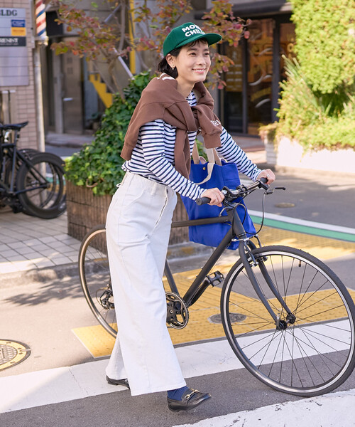 FREAK'S STORE(フリークスストア)の「SOMETHING × FREAK'S STORE/サムシング 別注 LISA LACE UP WIDE DENIM/リサ レースアップ ワイド デニム(デニムパンツ・レディース・ネイビー/オフホワイト/サックスブルー・SMALL/MEDIUM)」の6枚目の写真
