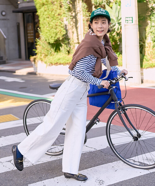 FREAK'S STORE(フリークスストア)の「SOMETHING × FREAK'S STORE/サムシング 別注 LISA LACE UP WIDE DENIM/リサ レースアップ ワイド デニム(デニムパンツ・レディース・ネイビー/オフホワイト/サックスブルー・SMALL/MEDIUM)」の7枚目の写真