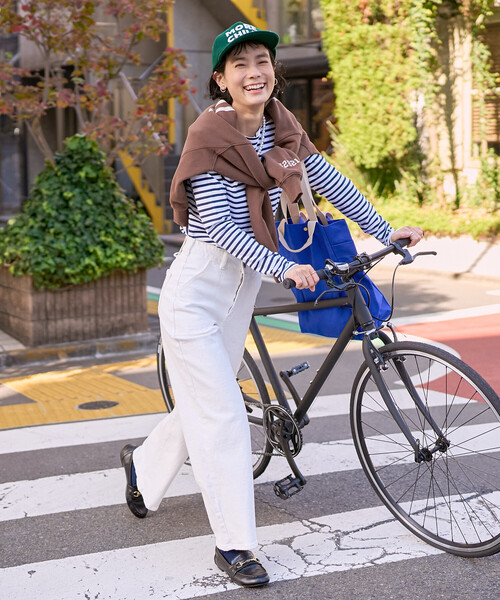 FREAK'S STORE(フリークスストア)の「SOMETHING × FREAK'S STORE/サムシング 別注 LISA LACE UP WIDE DENIM/リサ レースアップ ワイド デニム(デニムパンツ・レディース・ネイビー/オフホワイト/サックスブルー・SMALL/MEDIUM)」の9枚目の写真