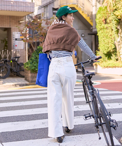 FREAK'S STORE(フリークスストア)の「SOMETHING × FREAK'S STORE/サムシング 別注 LISA LACE UP WIDE DENIM/リサ レースアップ ワイド デニム(デニムパンツ・レディース・ネイビー/オフホワイト/サックスブルー・SMALL/MEDIUM)」の11枚目の写真