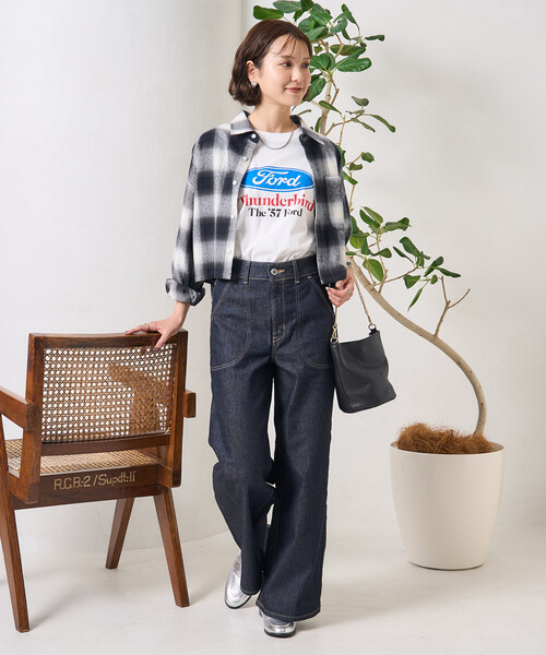 SOMETHING × FREAK'S STORE/サムシング 別注 LISA LACE UP WIDE DENIM