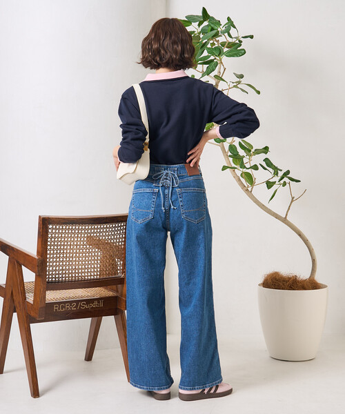 SOMETHING × FREAK'S STORE/サムシング 別注 LISA LACE UP WIDE DENIM