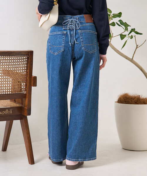 SOMETHING × FREAK'S STORE/サムシング 別注 LISA LACE UP WIDE DENIM