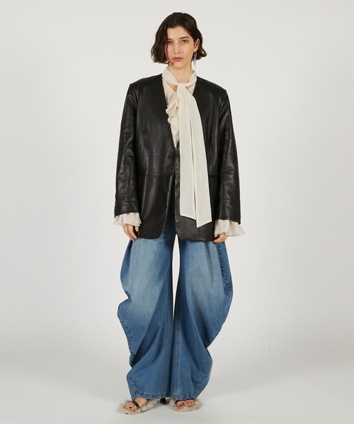 PRANK PROJECT（プランクプロジェクト）の「ラッフルボウタイブラウス / Ruffle Bow Tie Blouse（シャツ/ブラウス・レディース・ブラック/ホワイト・FREE）」の7枚目の写真