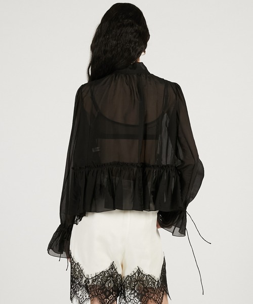 PRANK PROJECT（プランクプロジェクト）の「ラッフルボウタイブラウス / Ruffle Bow Tie Blouse（シャツ/ブラウス・レディース・ブラック/ホワイト・FREE）」の16枚目の写真