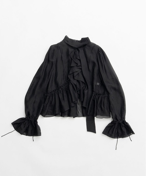 PRANK PROJECT（プランクプロジェクト）の「ラッフルボウタイブラウス / Ruffle Bow Tie Blouse（シャツ/ブラウス・レディース・ブラック/ホワイト・FREE）」の19枚目の写真