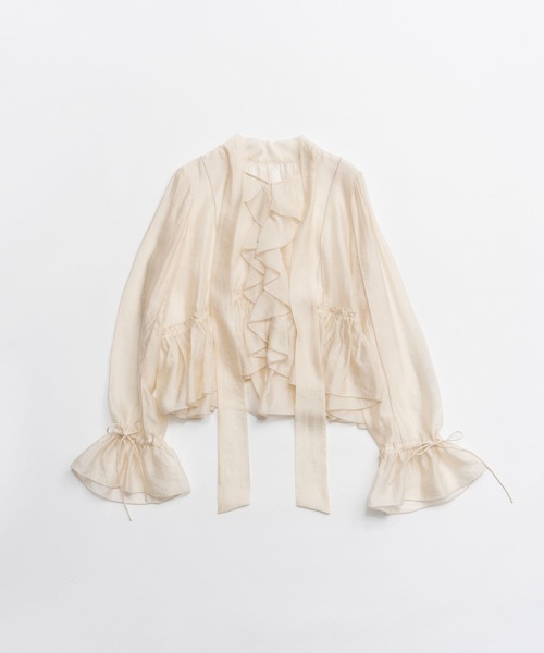 PRANK PROJECT（プランクプロジェクト）の「ラッフルボウタイブラウス / Ruffle Bow Tie Blouse（シャツ/ブラウス・レディース・ブラック/ホワイト・FREE）」の21枚目の写真