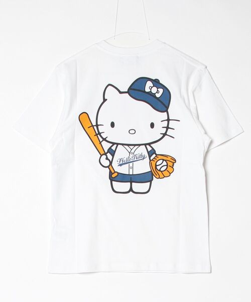 sanrio（サンリオ）の「サンリオキャラクターズ × ホームゲーム [HOMEGAME] - ハローキティー 半袖 Tシャツ  [HELLO KITTY UNIFORM TEE WHITE HG2501101]（Tシャツ/カットソー・レディース・ホワイト・LARGE/MEDIUM/SMALL/X-LARGE）」の6枚目の写真