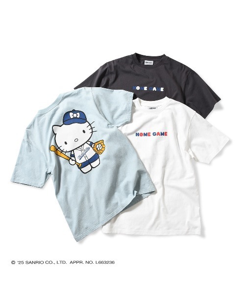sanrio（サンリオ）の「サンリオキャラクターズ × ホームゲーム [HOMEGAME] - ハローキティー 半袖 Tシャツ  [HELLO KITTY UNIFORM TEE WHITE HG2501101]（Tシャツ/カットソー・レディース・ホワイト・LARGE/MEDIUM/SMALL/X-LARGE）」の5枚目の写真