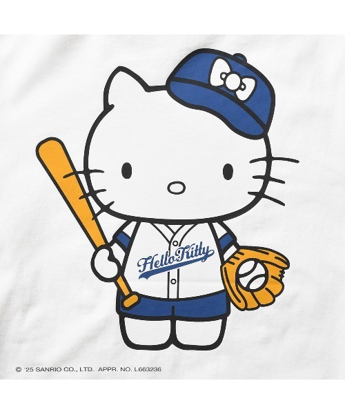 sanrio（サンリオ）の「サンリオキャラクターズ × ホームゲーム [HOMEGAME] - ハローキティー 半袖 Tシャツ  [HELLO KITTY UNIFORM TEE WHITE HG2501101]（Tシャツ/カットソー・レディース・ホワイト・LARGE/MEDIUM/SMALL/X-LARGE）」の4枚目の写真