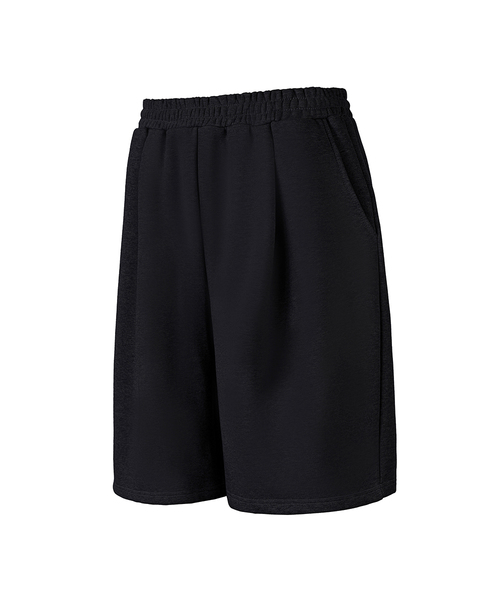 BLACK MONSTER FIT(ブラックモンスターフィット)の「ワンタックワイドバミューダパンツ (2色) / BM240921(スウェットパンツ・メンズ・ブラック/グレー・MEDIUM/LARGE/X-LARGE/2XL)」の2枚目の写真