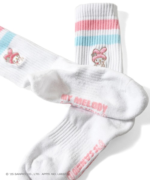 sanrio（サンリオ）の「サンリオキャラクターズ × ホームゲーム [HOMEGAME] - マイメロディー ソックス 靴下 [MY MELODY LINE SOCKS HG251711]（ソックス/靴下・レディース・ホワイト・23-25cm）」の3枚目の写真