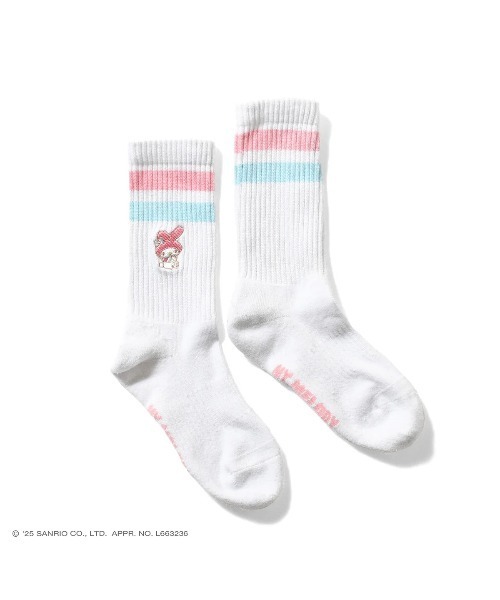 sanrio（サンリオ）の「サンリオキャラクターズ × ホームゲーム [HOMEGAME] - マイメロディー ソックス 靴下 [MY MELODY LINE SOCKS HG251711]（ソックス/靴下・レディース・ホワイト・23-25cm）」の4枚目の写真