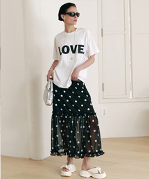 DEWEDEWE（デュイデュイ）の「Dot Frill Skirt_Black（スカート）」