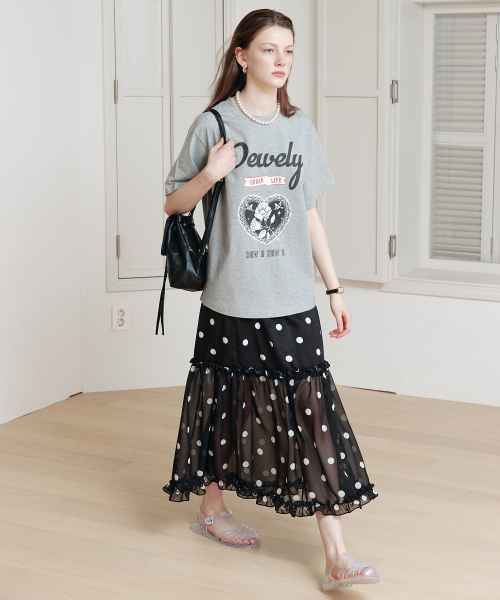 DEWEDEWE(デュイデュイ)の「ドットフリルスカート_ブラック(スカート・レディース・その他・SMALL/MEDIUM)」の2枚目の写真