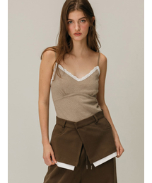 LACE WAVE SLEEVELESS / BEIGE
