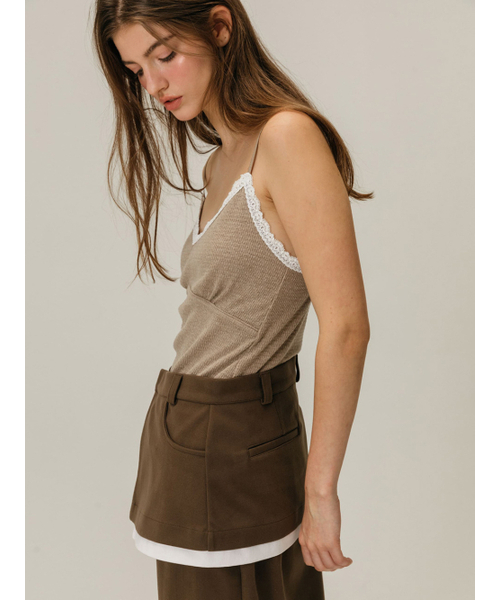MOIFAIRE(モイフェア)の「LACE WAVE SLEEVELESS / BEIGE(Tシャツ/カットソー・レディース・Beige・ONE SIZE)」の3枚目の写真