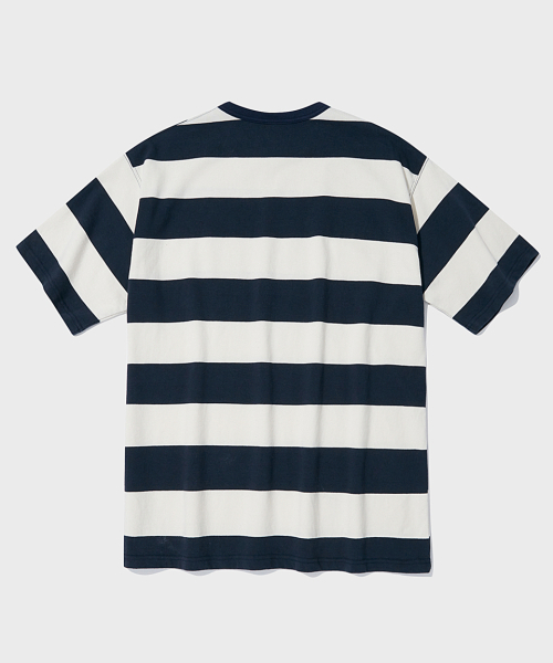 OUTSTANDING(アウトスタンディング)の「ボーダーTシャツ_ネイビー/アイボリー(Tシャツ/カットソー・レディース・その他・MEDIUM/SMALL/LARGE)」の3枚目の写真