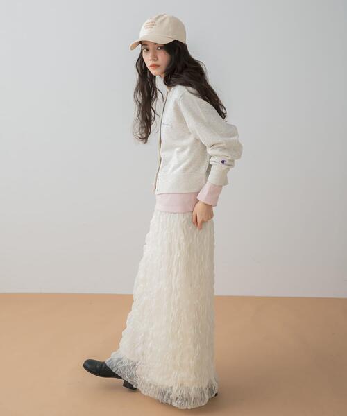 SENSE OF PLACE by URBAN RESEARCH（センスオブプレイスバイアーバンリサーチ）の「ウェーブチュールスカート（スカート・レディース・アイボリー/ブラック・ONE）」の8枚目の写真