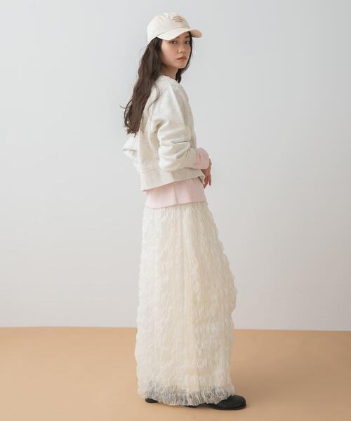 SENSE OF PLACE by URBAN RESEARCH（センスオブプレイスバイアーバンリサーチ）の「ウェーブチュールスカート（スカート・レディース・アイボリー/ブラック・ONE）」の9枚目の写真