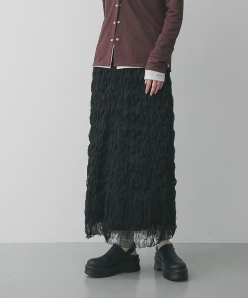 SENSE OF PLACE by URBAN RESEARCH（センスオブプレイスバイアーバンリサーチ）の「ウェーブチュールスカート（スカート・レディース・アイボリー/ブラック・ONE）」の16枚目の写真