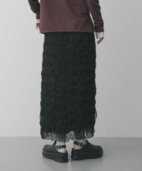 SENSE OF PLACE by URBAN RESEARCH（センスオブプレイスバイアーバンリサーチ）の「ウェーブチュールスカート（スカート・レディース・アイボリー/ブラック・ONE）」の18枚目の写真