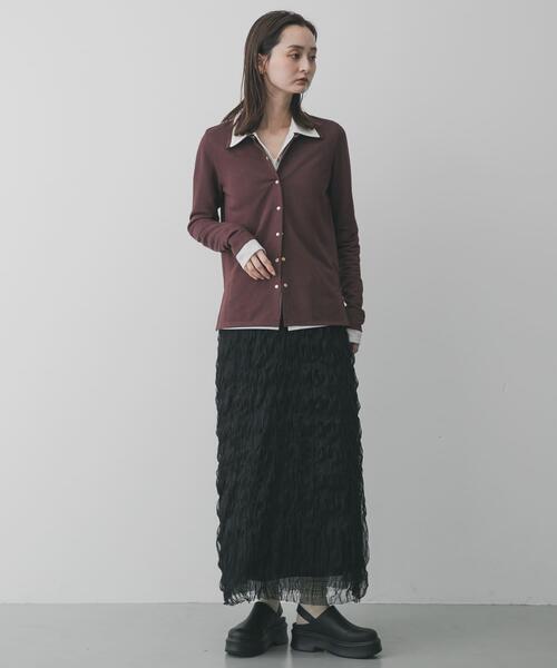 SENSE OF PLACE by URBAN RESEARCH（センスオブプレイスバイアーバンリサーチ）の「ウェーブチュールスカート（スカート・レディース・アイボリー/ブラック・ONE）」の19枚目の写真