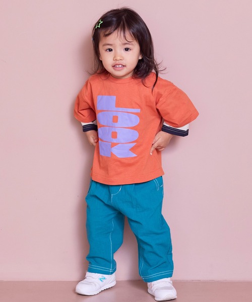 MARKEY'S(マーキーズ)の「レイヤードスリーブロンティー(Tシャツ/カットソー・キッズ・オレンジ/グリーン/ブラック・80/90/95/100/110/120/130/140/150)」の11枚目の写真