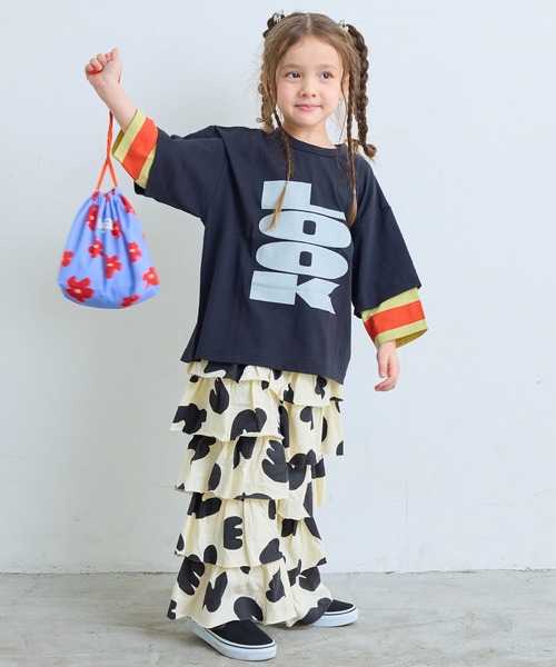 MARKEY'S(マーキーズ)の「レイヤードスリーブロンティー(Tシャツ/カットソー・キッズ・オレンジ/グリーン/ブラック・80/90/95/100/110/120/130/140/150)」の20枚目の写真