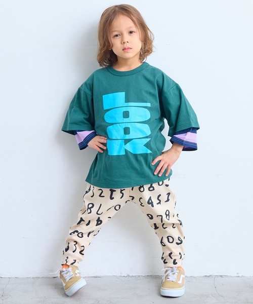 MARKEY'S(マーキーズ)の「レイヤードスリーブロンティー(Tシャツ/カットソー・キッズ・オレンジ/グリーン/ブラック・80/90/95/100/110/120/130/140/150)」の16枚目の写真