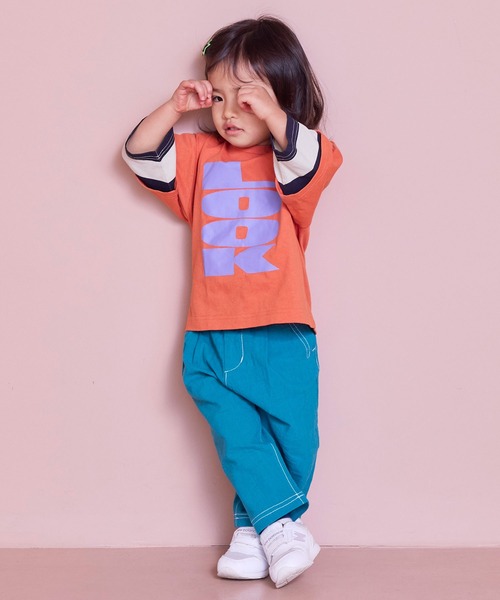 MARKEY'S(マーキーズ)の「レイヤードスリーブロンティー(Tシャツ/カットソー・キッズ・オレンジ/グリーン/ブラック・80/90/95/100/110/120/130/140/150)」の10枚目の写真