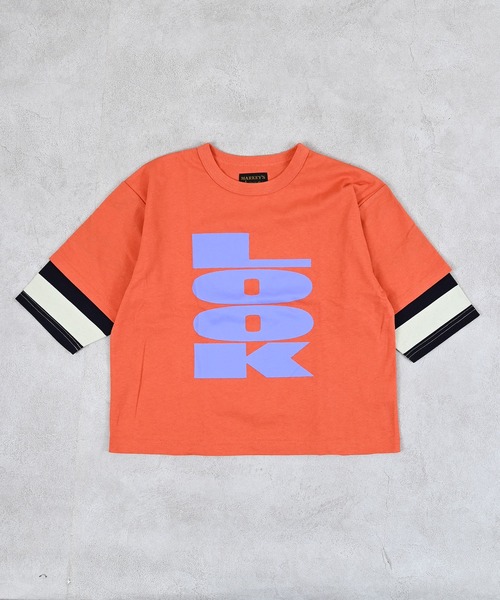 MARKEY'S(マーキーズ)の「レイヤードスリーブロンティー(Tシャツ/カットソー・キッズ・オレンジ/グリーン/ブラック・80/90/95/100/110/120/130/140/150)」の5枚目の写真