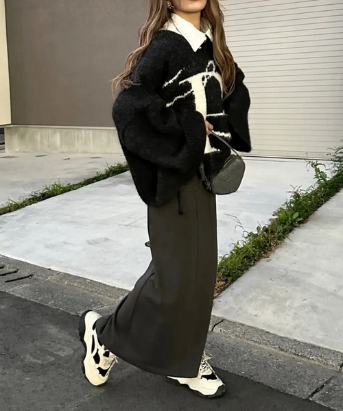 merrylatte（メリーラテ）の「オリジナルロゴハンドメイドルーズモヘアニット【Primaras】（ニット/セーター・レディース・チャコールグレー・FREE）」の10枚目の写真