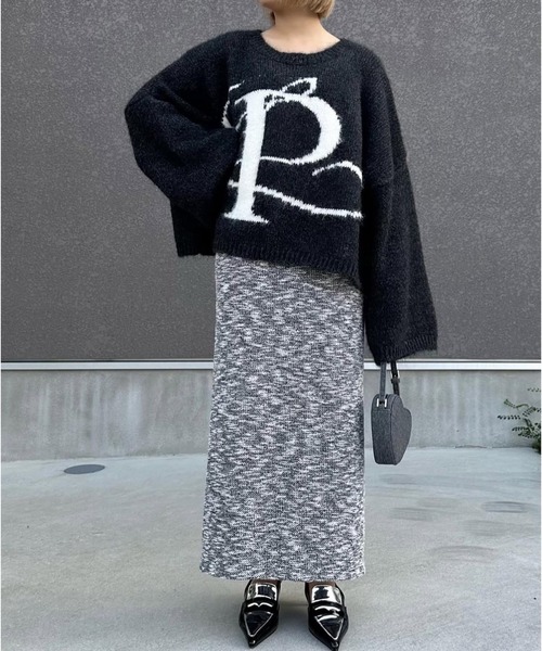 merrylatte（メリーラテ）の「オリジナルロゴハンドメイドルーズモヘアニット【Primaras】（ニット/セーター・レディース・チャコールグレー・FREE）」の7枚目の写真