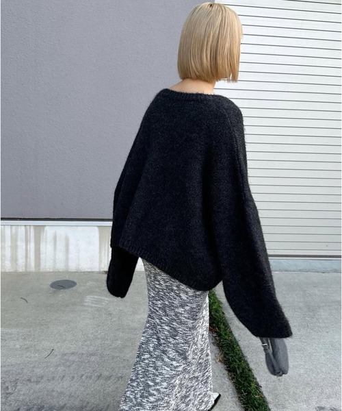 merrylatte（メリーラテ）の「オリジナルロゴハンドメイドルーズモヘアニット【Primaras】（ニット/セーター・レディース・チャコールグレー・FREE）」の9枚目の写真