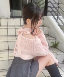 予約商品】ニット/セーター（ピンク/桃色系・オフショルダー