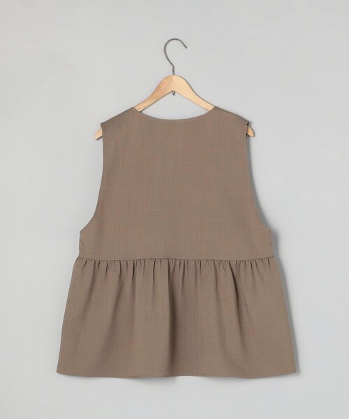 coen（コーエン）の「リネンライク ペプラムジップベスト（ベスト・レディース・ブラック/モカ・FREE）」の14枚目の写真