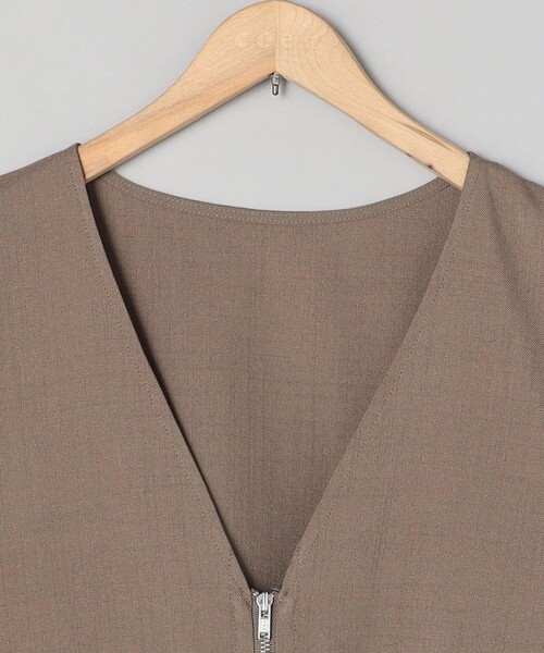 coen（コーエン）の「リネンライク ペプラムジップベスト（ベスト・レディース・ブラック/モカ・FREE）」の15枚目の写真