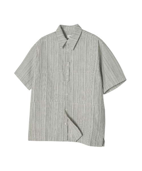 NOISE(ノイズ)の「フェネルリネンストライプシャツ - カーキベージュ(シャツ/ブラウス・レディース・その他・SMALL/MEDIUM/LARGE/X-LARGE)」の1枚目の写真